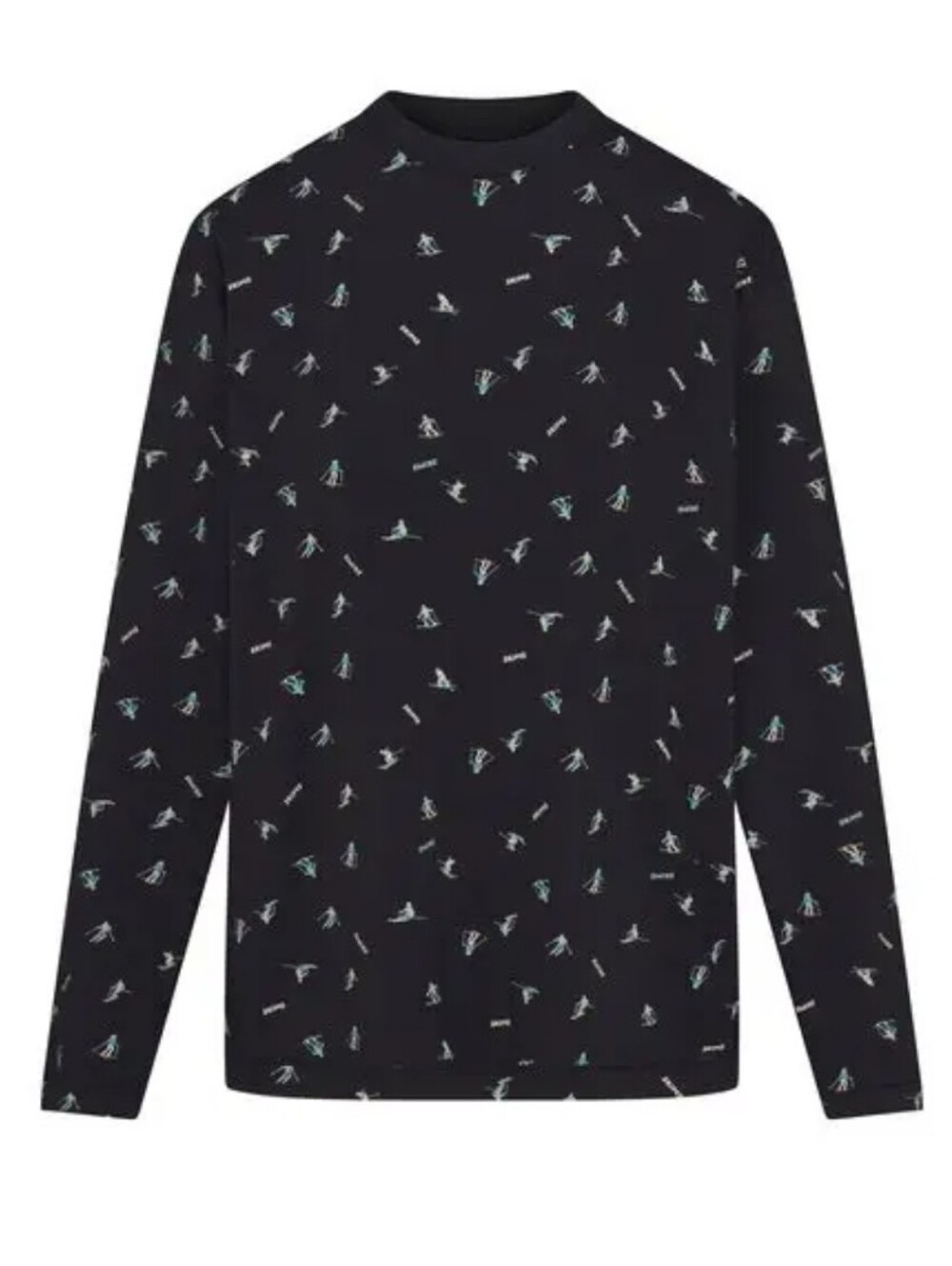 SKIMS Boyfriend Long Sleeve T-shirt in Washed Onyx Ski Print Size Small